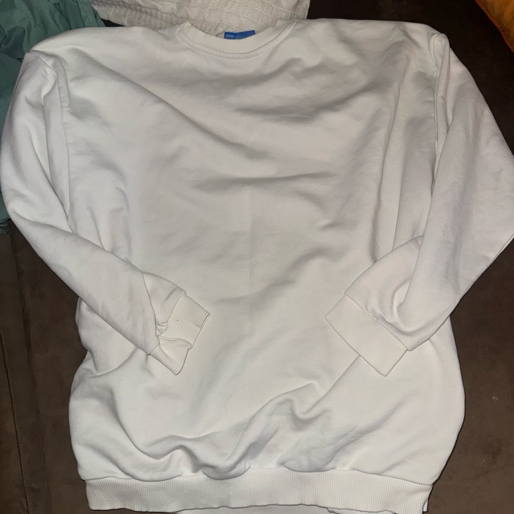 Adidas White Crewneck Sweatshirt With Pockets - Picture 8 of 8
